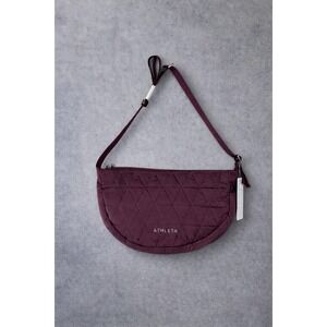 Athleta All About Quilted Crossbody Bag Spiced Cabernet  Puffer Lightweight